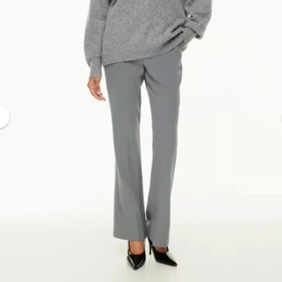 NWT Aritzia Babaton Program Pant High-waisted flared trousers in GRAY Size 10 - Picture 1 of 7